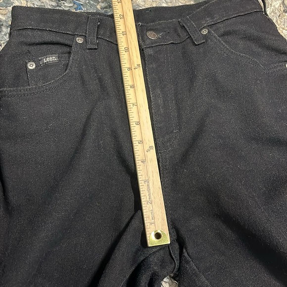 Black Vintage Lee High Waisted Straight Leg Jeans Size 10 Petite - Picture 7 of 9